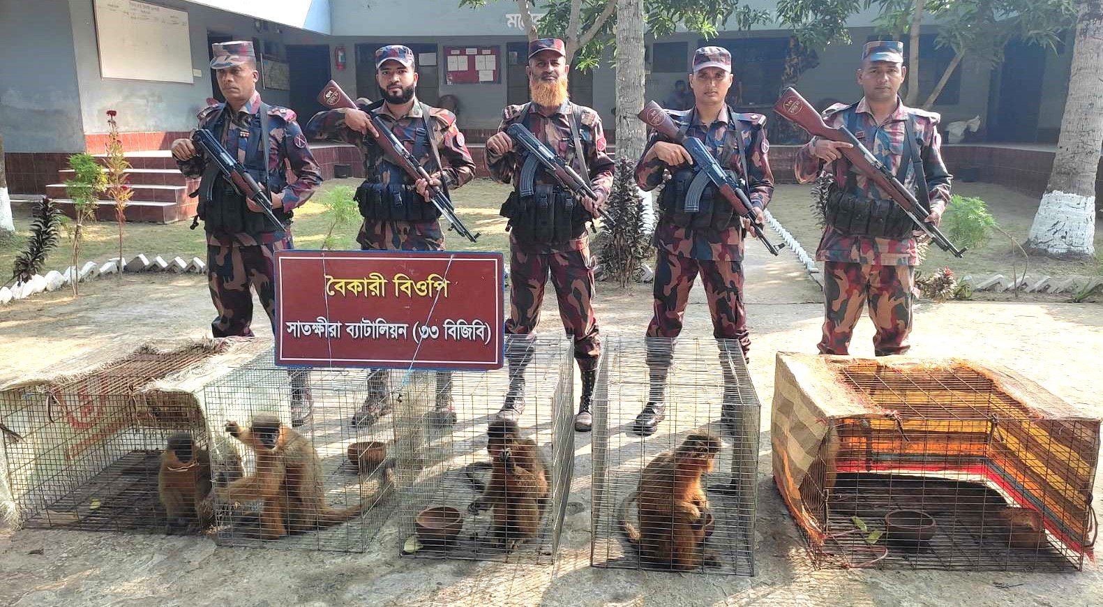 ৫ ডিসেম্বর সাতক্ষীরা ব্যাটালিয়ন (৩৩ বিজিবি) এর অধিনস্থ পদ্মশাখরা, ভোমরা, ঘোনা, বৈকারী, কাকডাঙ্গা, হিজলদী ও চান্দুরিয়া বিওপির সীমান্ত এলাকায় বিশেষ চোরাচালান বিরোধী অভিযান পরিচালনা করে প্রায় দেড় কোটি টাকার ভারতীয় মালামাল আটক করে। গোয়েন্দা তথ্যের ভিত্তিতে ভোমরা বিওপির বিশেষ আভিযানিক দল সীমান্ত পিলার ৪/৪-এস হতে আনুমানিক ২০০ গজ বাংলাদেশের অভ্যন্তরে সাতক্ষীরা সদর থানাধীন লক্ষীদাড়ী নামক স্থান হতে ১৮ বোতল ভারতীয় মদ আটক করে। ঘোনা বিওপির বিশেষ আভিযানিক দল সীমান্ত পিলার ৬/৪-এস হতে আনুমানিক ৪০০ গজ বাংলাদেশের অভ্যন্তরে দাঁতভাঙ্গা নামক স্থান হতে ১০০০ পিস ভারতীয় ইয়াবা আটক করে। হিজলদী বিওপির বিশেষ আভিযানিক দল সীমান্ত পিলার ১৭/১-এস হতে আনুমানিক ৭০০ গজ বাংলাদেশের অভ্যন্তরে কলারোয়া থানাধীন সুলতানপুর ইটের ভাটা নামক স্থান হতে ১ বোতল ভারতীয় এলএসডি (LSD-100ml), ১ বোতল (100ml) ভারতীয় ইনজেকশন ড্রাগ এবং ১০০০ পিস ভারতীয় ইয়াবা আটক করে। এছাড়াও, চান্দুরিয়া বিওপির বিশেষ আভিযানিক দল সীমান্ত পিলার ১৭/৭-এস হতে আনুমানিক ২০০ গজ বাংলাদেশের অভ্যন্তরে কলারোয়া থানাধীন আমবাগান নামক স্থান হতে ৬ বোতল ভারতীয় মদ আটক করে।