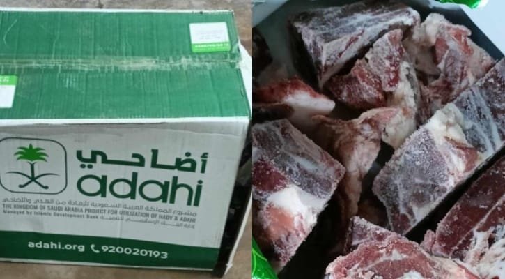 উপজেলা প্রশাসনের তথ্য অনুযায়ী, মোট ২২ কার্টুন মাংস এসেছে সৌদি সরকারের পক্ষ থেকে, প্রতিটি কার্টনে ছিল ২০ থেকে ২৫ কেজি করে মাংস। সরকারি নির্দেশনা ছিল— এই মাংস ইউনিয়ন, এতিমখানা ও মাদ্রাসাগুলোতে বিতরণ করা হবে।