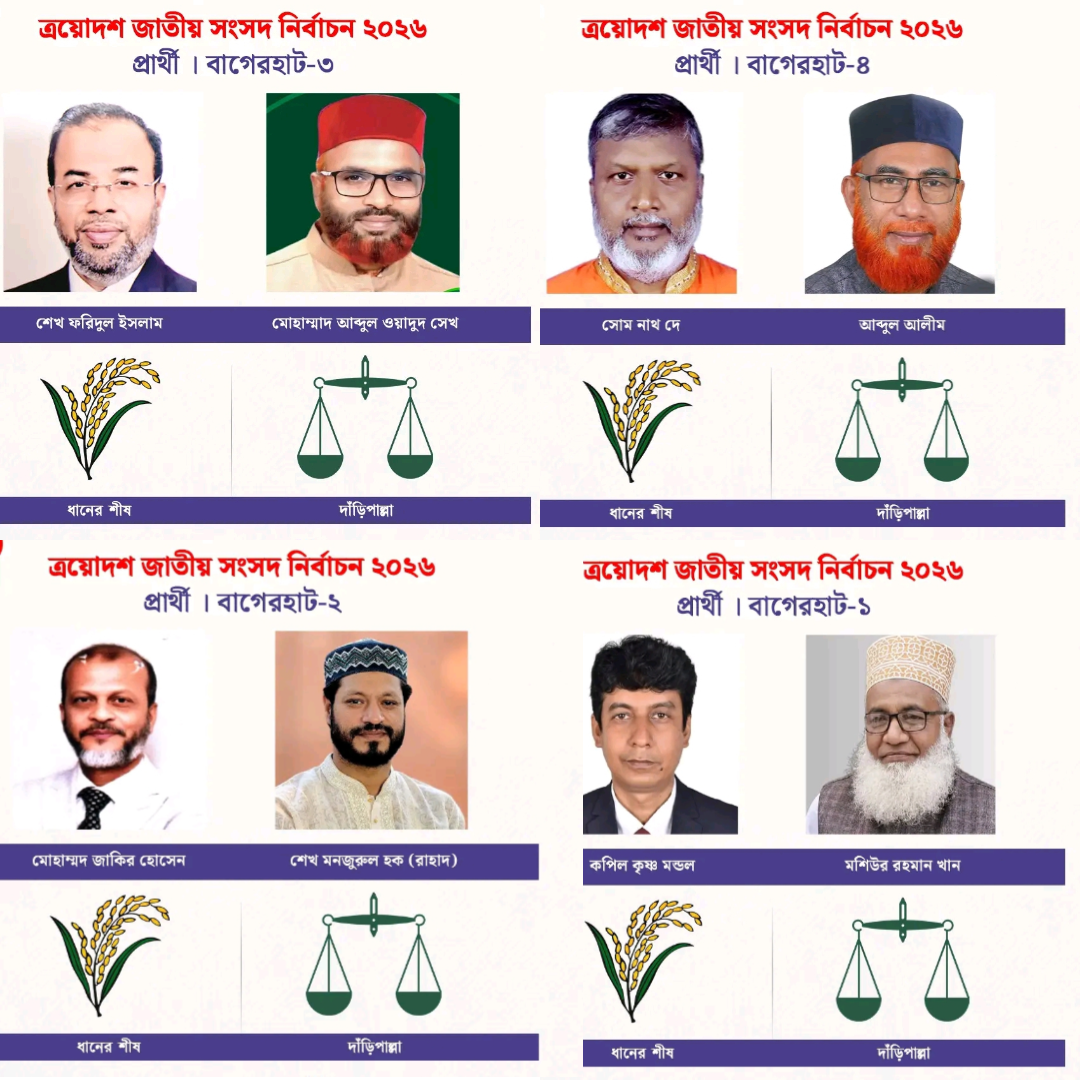 আসন্ন জাতীয় নির্বাচনকে কেন্দ্র করে বাগেরহাটের রাজনীতির মাঠ এখন উত্তপ্ত। জেলার চারটি সংসদীয় আসনেই বইছে ভোটের হাওয়া। তবে এবারের নির্বাচনে বাগেরহাটে বিএনপির জন্য বড় বাধা হয়ে দাঁড়িয়েছে নিজেদেরই ‘ঘরের শত্রু’। চার আসনেই বিএনপির মনোনীত প্রার্থীদের বিপক্ষে লড়ছেন দলেরই প্রভাবশালী বিদ্রোহী প্রার্থীরা। আর বিএনপির এই অভ্যন্তরীণ কোন্দলের সুযোগে ভোটের হিসেবে অনেকটা নিরুদ্বিগ্ন ও ফুরফুরে আমেজে আছেন জামায়াত ইসলামীর প্রার্থীরা।